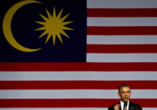 Barack Obama answers questions from young student leaders during the Malaysian leg of his tour of SouthEast Asia. Picture: AFP/Getty