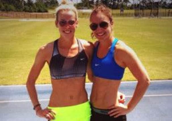 Lynsey Sharp enjoys warm-weather training with team-mate Emily Diamond