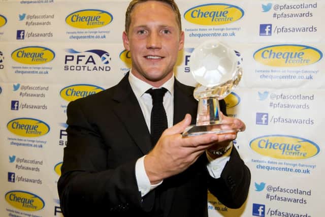 Celtic's star man Kris Commons with his award. Picture: SNS