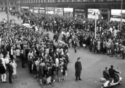 Fans queue in Edinburgh. Picture: TSPL