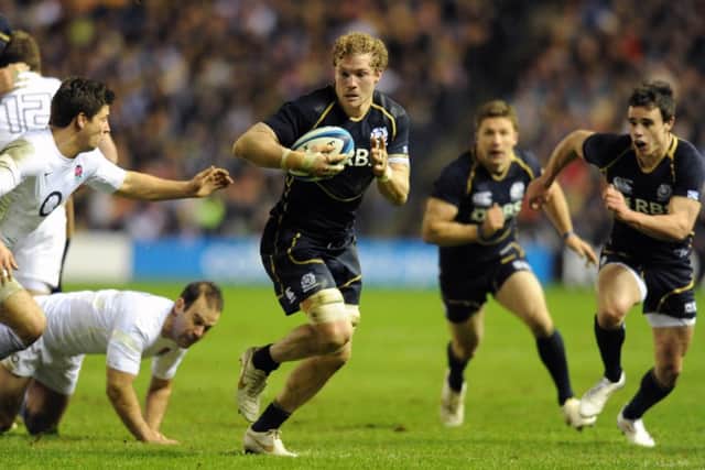 Ross Rennie in action for Scotland against England in 2012. Pic: Ian Rutherford