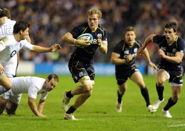 Ross Rennie in action for Scotland against England in 2012. Pic: Ian Rutherford