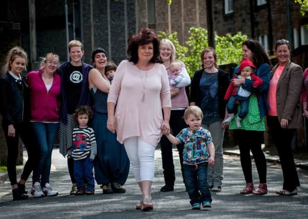 Elaine C Smith with mothers in Glasgow attending the launch of Mums for Change, a pro-independence group. Picture: Wullie Marr/StockPix.eu