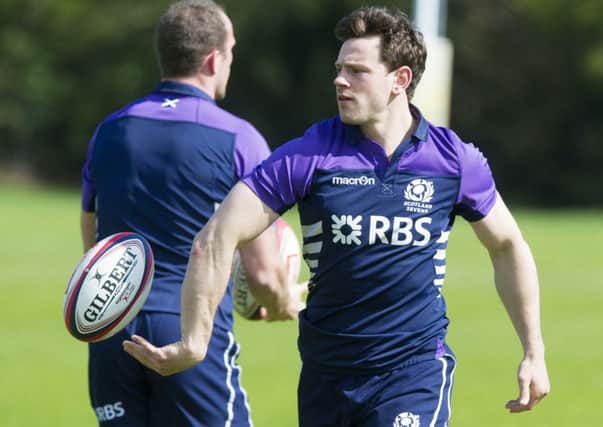 Nick de Luca trains yesterday for the Glasgow Sevens  which is a dress rehearsal for the Games. Picture: SNS/SRU