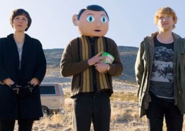 Masked Musician Maggie Gyllenhaal and Domhnall Gleeson join Michael Fassbender as Frank. Picture: Contributed