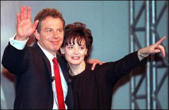 Tony and Cherie Blair celebrate the landslide general election that brought Labour into power on this day in 1997. Picture: Getty