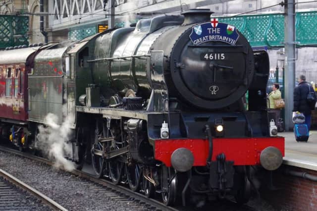 The Glasgow-built Scots Guardsman at Edinburgh Waverley station. Picture: John McPartlin