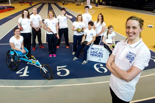 Hannah Miley (right) with talented young athletes as part of Bank of Scotlands Local Heroes programme. Picture: SNS