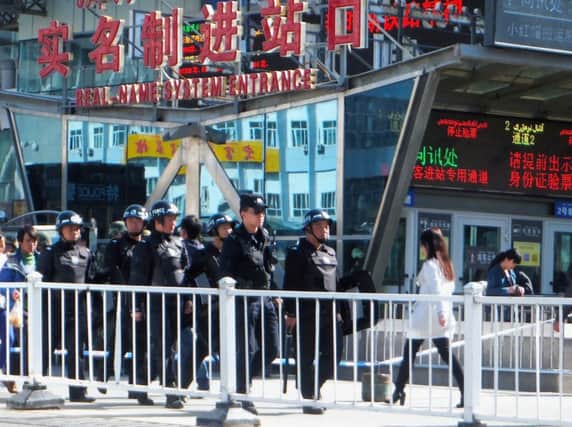 Security forces at the station after Wednesdays fatal attack. Picture: Getty