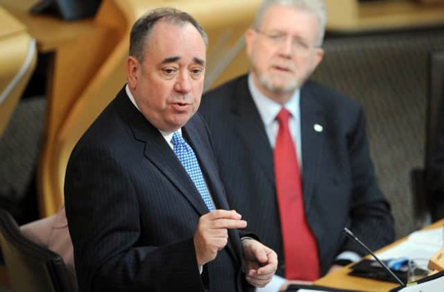 First Minister Alex Salmond: Pressed by opposition leaders. Picture: Jane Barlow