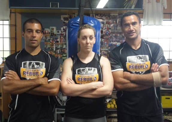 Claire Butterly (centre), who took part in the inaugural Battle of the Rebuild. Picture: Contributed