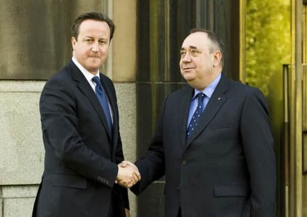 First Minister Alex Salmond and Prime Minister David Cameron. Picture: Ian Georgeson