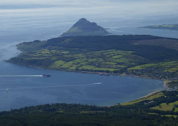 Brodick harbour, as viewed from Goat Fell. Picture: Clydecoast/CC