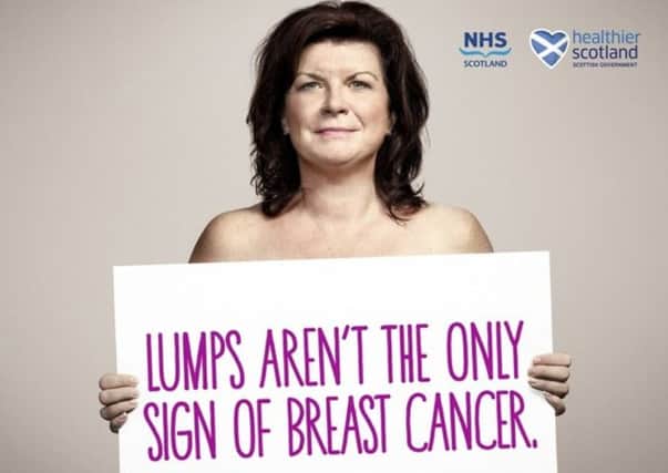 Actress Elaine C Smith featured in the Scottish Government and NHS Scotlands breast cancer awareness campaign executed by the Leith Agency