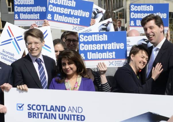 Ruth Davidson joins candidates and party workers to launch the partys manifesto. Picture: Esme Allen