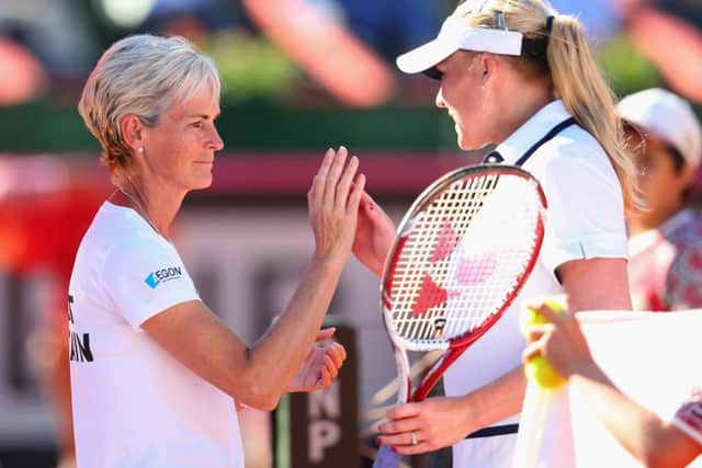 Judy Murray congratulates Elena Baltacha at last years Federation Cup. Picture: Getty Images
