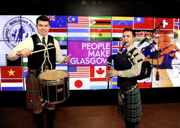 Piper Chris Gray and drummer Craig Baxter will be performing at 'The Worlds' in August. Picture: John Devlin