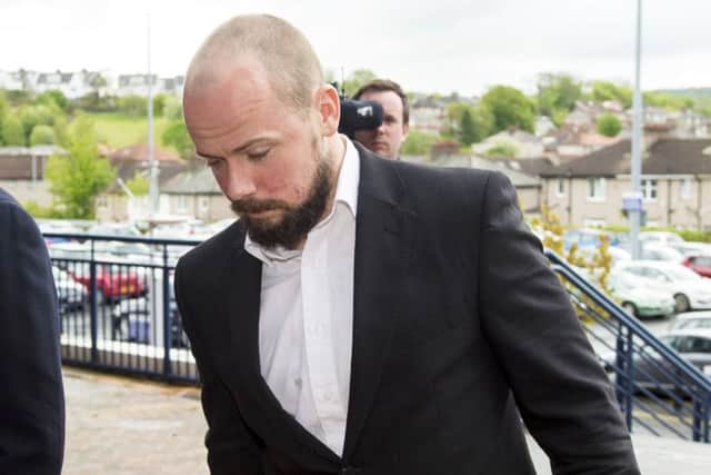 Hearts' Jamie Hamill arrives at Hampden for his disciplinary hearing. Picture: SNS