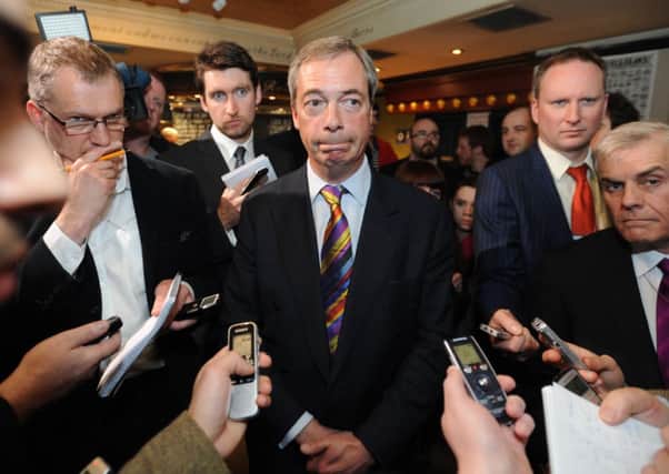 Ukip leader Nigel Farage faced protests on his visit to Edinburgh last year. Picture: Jane Barlow