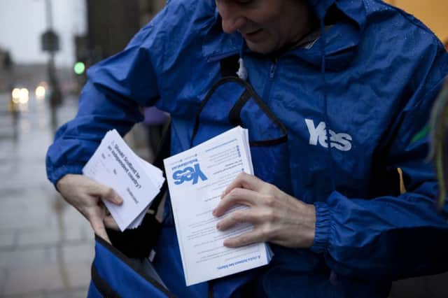 Yes campaigners in Edinburgh. Picture: Toby Williams
