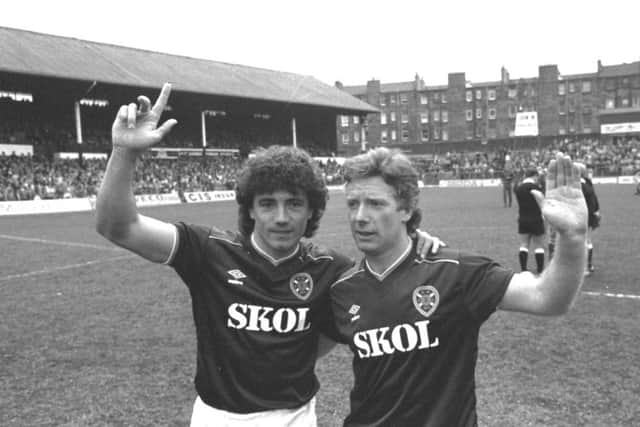 Kevin Keegan played alongside Alex MacDonald in the Hearts player-managers testimonial match. Picture: Denis Straughan