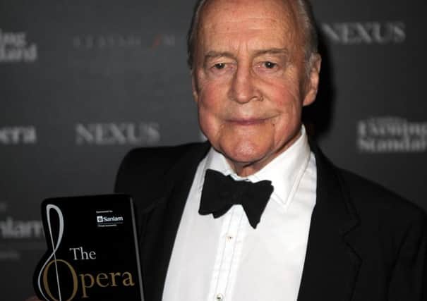 Sir George Christie poses after winning the Lifetime Achievement Award during the International Opera Awards. Picture: PA