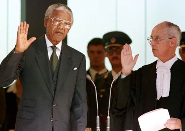 Nelson Mandela was sworn in as president of South Africa. Picture: Peter Andrews