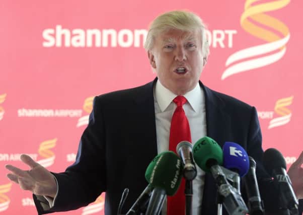 US tycoon Donald Trump arrives at Shannon airport in Ireland yesterday: Picture: PA