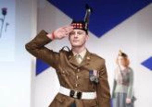 Private Mark Connolly at Dressed to Kilt fashion show in 2010. Picture: Reuters