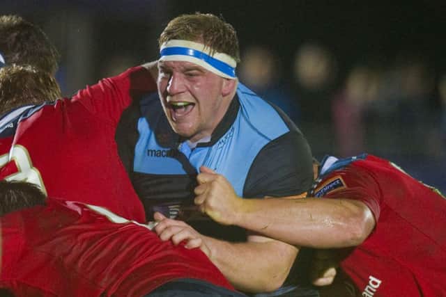 Moray Low battles Munster at Scotstoun in October. Picture: SNS/SRU
