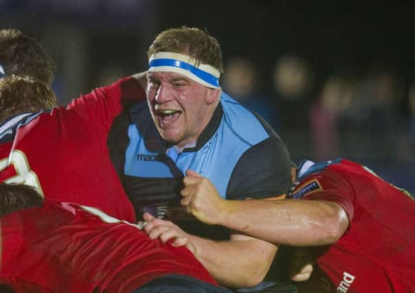 Moray Low battles Munster at Scotstoun in October. Picture: SNS/SRU