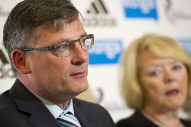 New Hearts Director of Football Craig Levein lets the press know about his future plans for the club. Picture: SNS