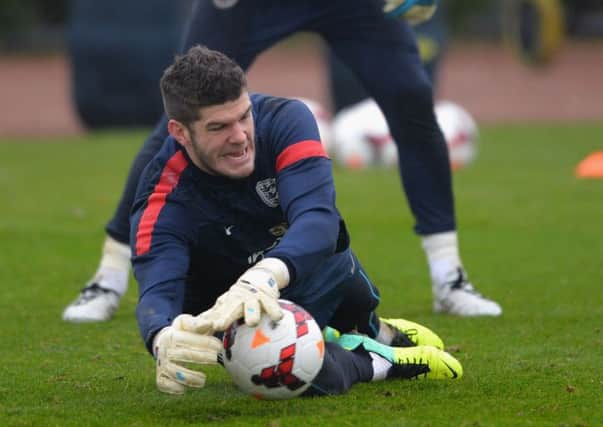Fraser Forster trains with England. Pat Bonner is pleased that Celtic's current keeper is Brazil-bound. Picture: Getty