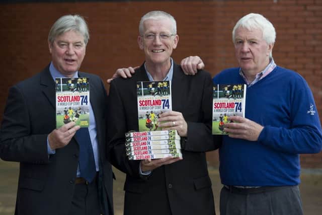 Martin Buchan, left, and John Blackley, right, were at the launch of broadcaster Richard Gordons new book. Picture: SNS