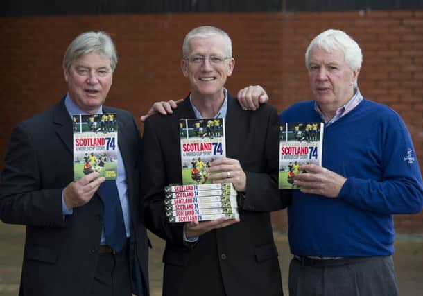 Martin Buchan, left, and John Blackley, right, were at the launch of broadcaster Richard Gordons new book. Picture: SNS