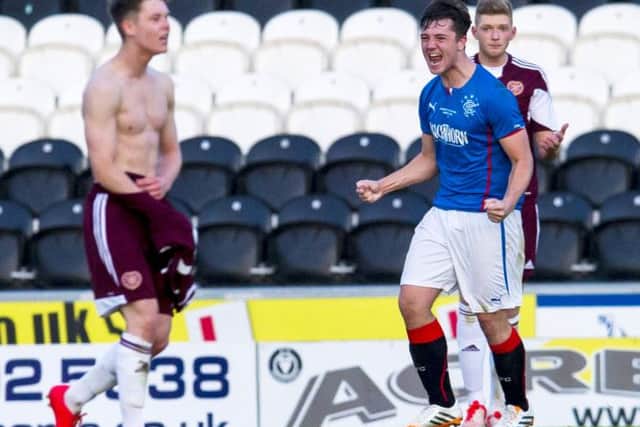 Rangers' Craig Halket celebrates after making it 2-2 Picture: SNS