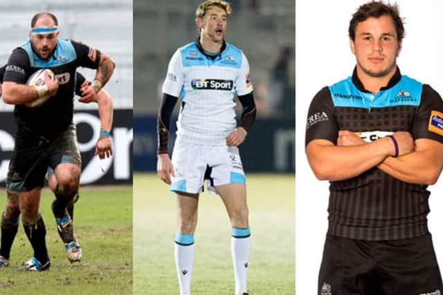 Ed Kalman, Scott Wight and Finlay Gillies will all leave Glasgow at the end of the season. Picture: Glasgow Warriors