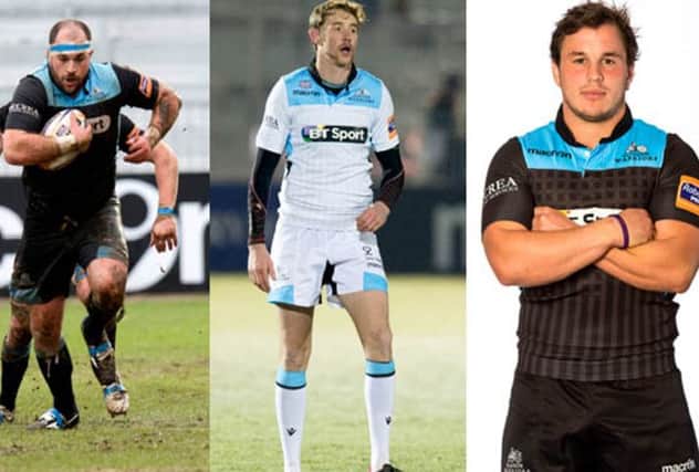 Ed Kalman, Scott Wight and Finlay Gillies will all leave Glasgow at the end of the season. Picture: Glasgow Warriors