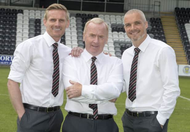 Tommy Craig with assistants Gary Teale (left) and Jim Goodwin (right). Picture: SNS