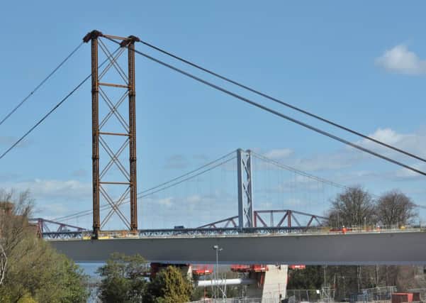 The new Queensferry Crossing under construction at the South Queensferry side of the Forth. Picture: Steven Scott Taylor