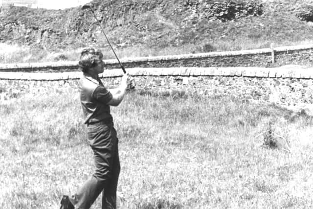 Tom Watson plays Turnberrys famous ninth hole in the 1977 Open. Changes to the hole are being considered by Donald Trump