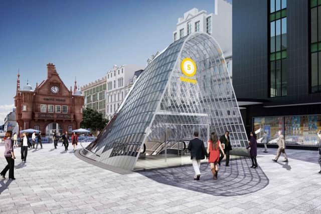 An artist's impression of the new St Enoch subway station