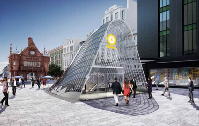 An artist's impression of the new St Enoch subway station