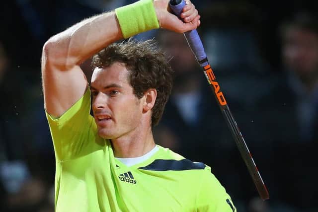 Andy Murray hits a return during his thrilling match against Rafa Nadal in Rome. Picture: Getty Images