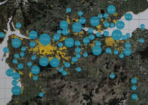 A detail from the population page of An Atlas of Productivity. Picture: Scott Louden