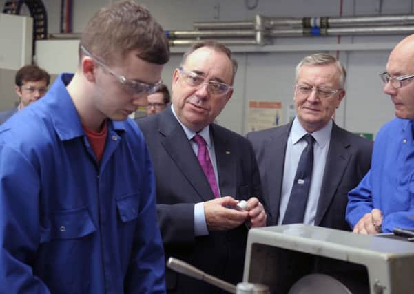 The First Minister Alex Salmond at the launch of Scottish Apprenticeship Week. Picture: TSPL