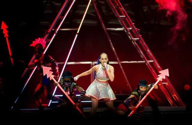US singer Katy Perrys Prismatic tour is a Disney-esque ride through an entertaining event. Picture: Alex Hewitt
