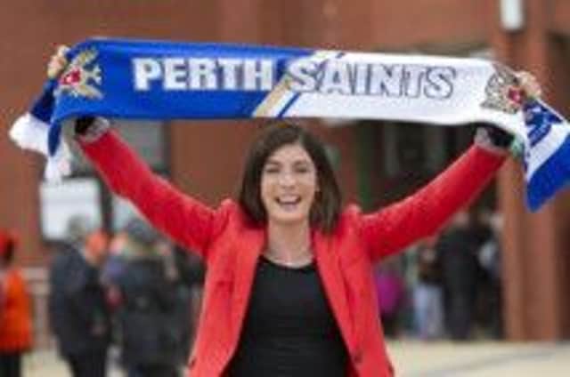 Saints fan Eve Muirhead celebrates the victory. Picture: Twitter