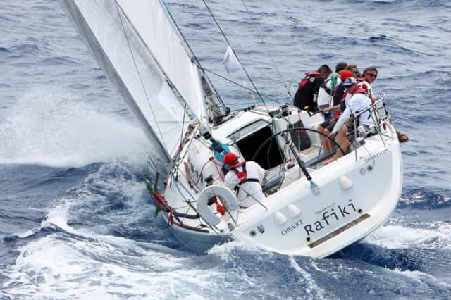 Pictured is the Cheeki Rafiki yacht during Antigua Sailing Week 2014. Picture: SWNS