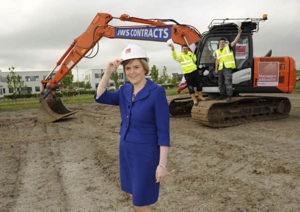 Deputy First Minister Nicola Sturgeon unveils new £200M property project for Edinburgh and Midlothian at Shawfair. Picture: Greg MacVean